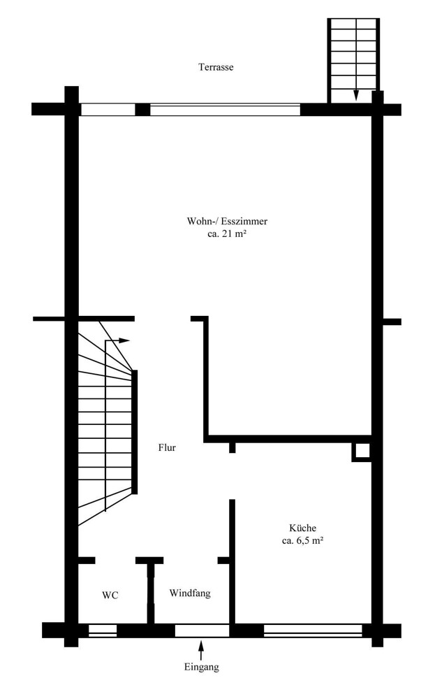Grundriss EG - nicht Ma�stabsgerecht Reihenmittelhaus Schenefeld