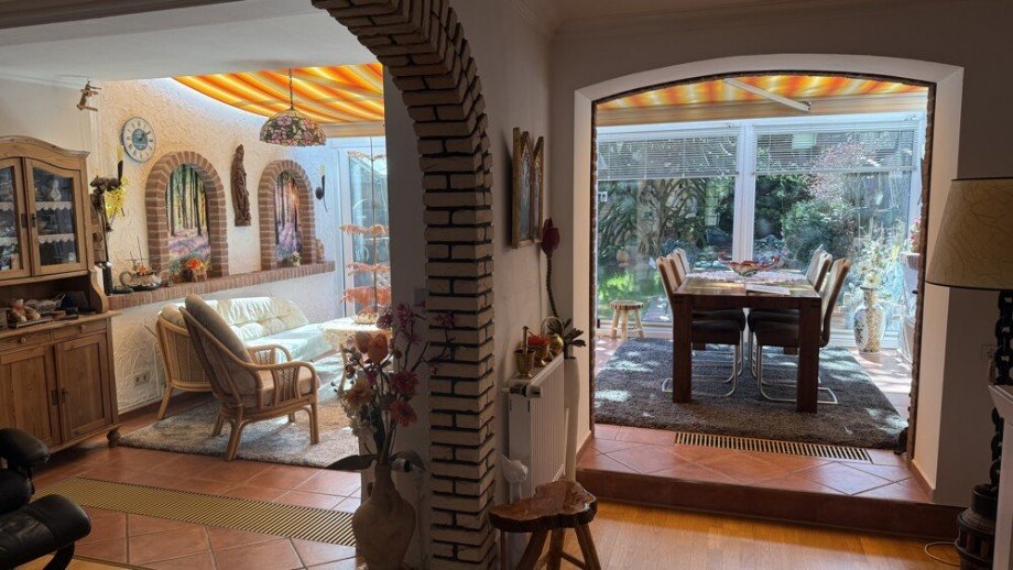 Blick in den Wintergarten Reihenmittelhaus Hamburg