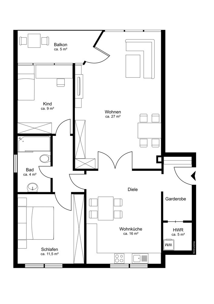 Grundriss Etagenwohnung Halstenbek