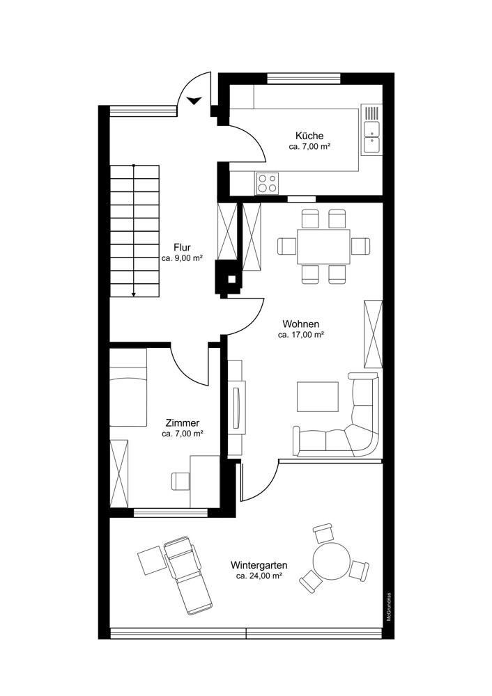 Erdgeschoss Reihenmittelhaus Hamburg