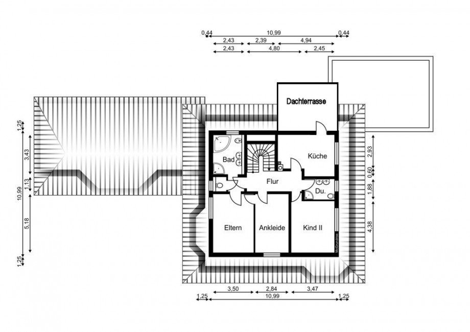 Grundriss 1OG Einfamilienhaus Halstenbek
