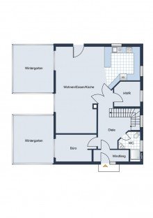 Grundriss Erdgeschoss Neuwertiges & energetisches
6-Zimmer-Architektenhaus 
mit zwei Winterg�rten 
und exkl. Carport-Anlage
in Appen bei Pinneberg