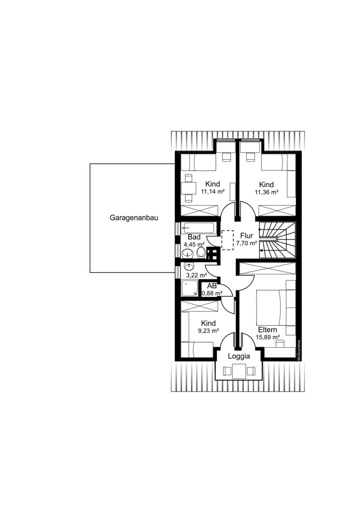 Grundriss OG Einfamilienhaus Halstenbek