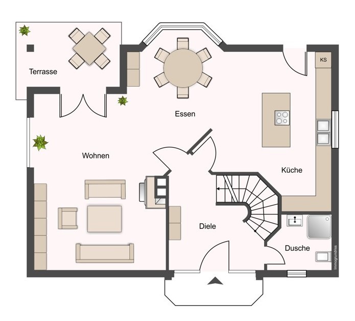Erdgeschoss Einfamilienhaus Lutzhorn