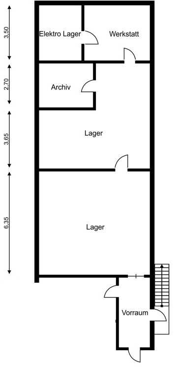 Grundriss Gewerbe 1.OG Werkstatt Schenefeld