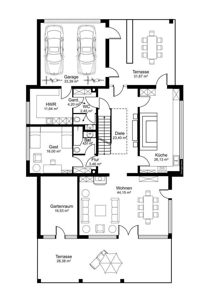 Grundriss_EG Villa Pinneberg