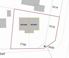 Lageplan Baugrundst�ck f�r ein Haus im Verbund als Doppelhaush�lfte in gefragter Lage von Rissen