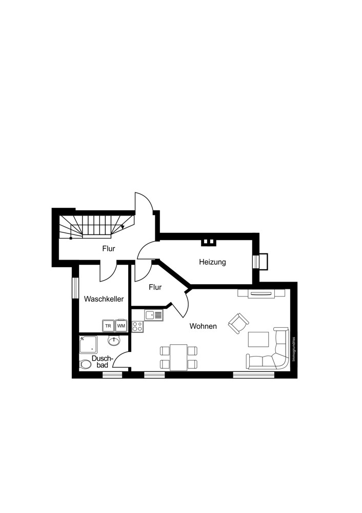 Grundriss_Souterrain Mehrfamilienhaus Hamburg