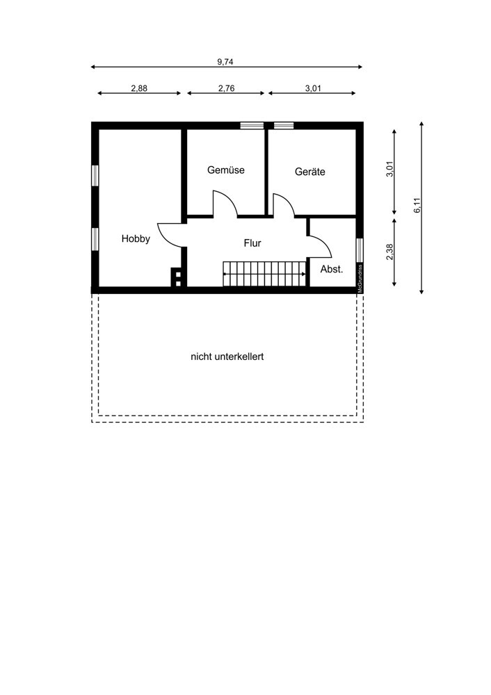 Grundriss Kellergeschoss Einfamilienhaus Prisdorf / Peiner Hof