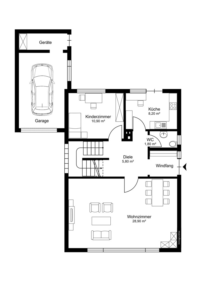 Grundriss_EG Einfamilienhaus Hamburg