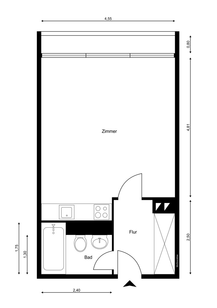 Grundriss_WE_134 Etagenwohnung Hamburg