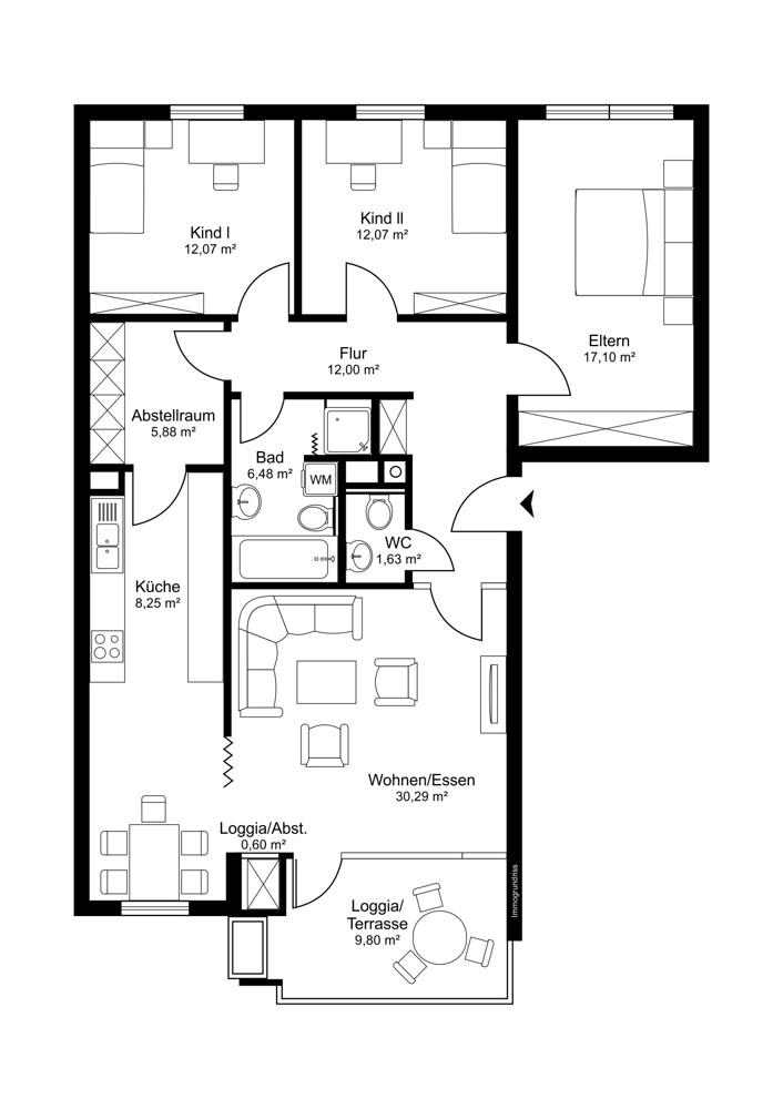 Grundriss_EG Erdgeschosswohnung Schenefeld
