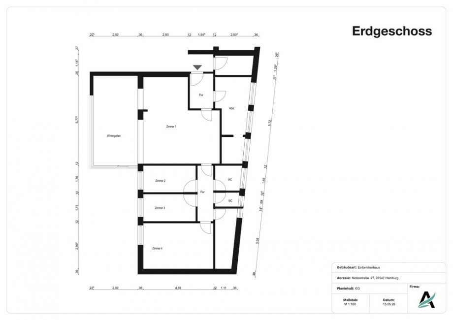 bema�ter Grundriss Bungalow Hamburg