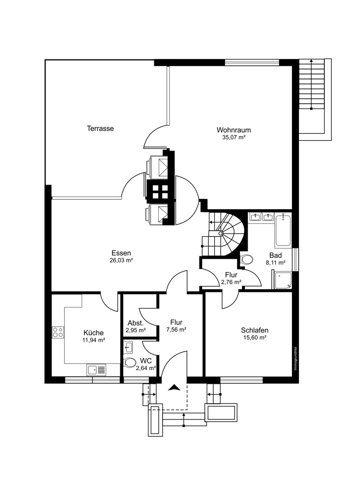 Grundriss_EG Einfamilienhaus Pinneberg / Waldenau-Datum