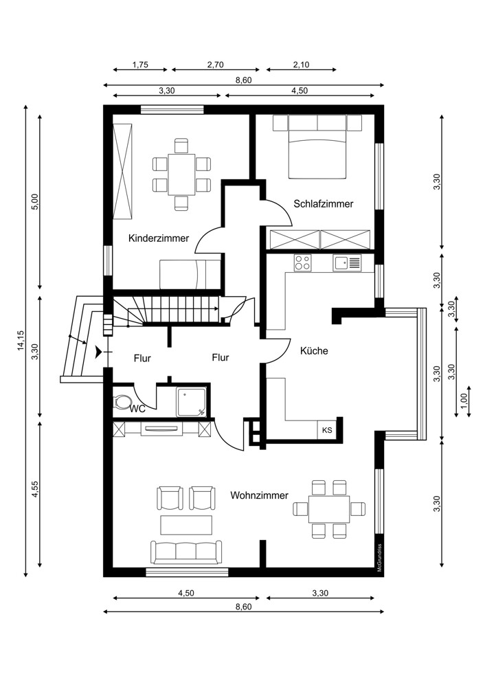 Erdgeschoss Einfamilienhaus Halstenbek