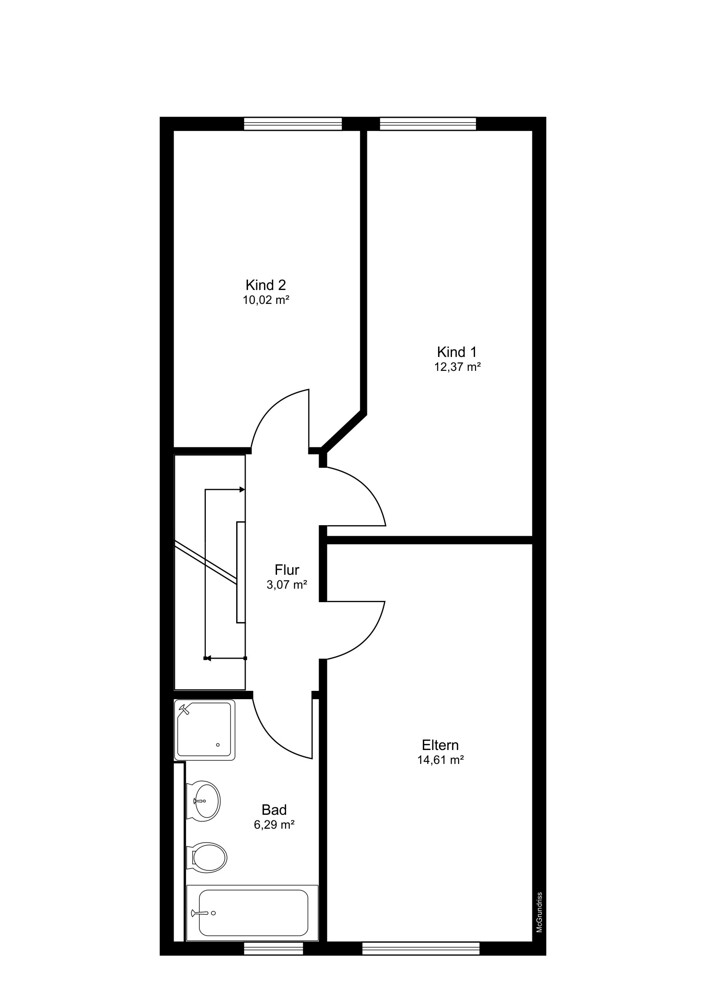 Grundriss_OG Reihenmittelhaus Halstenbek